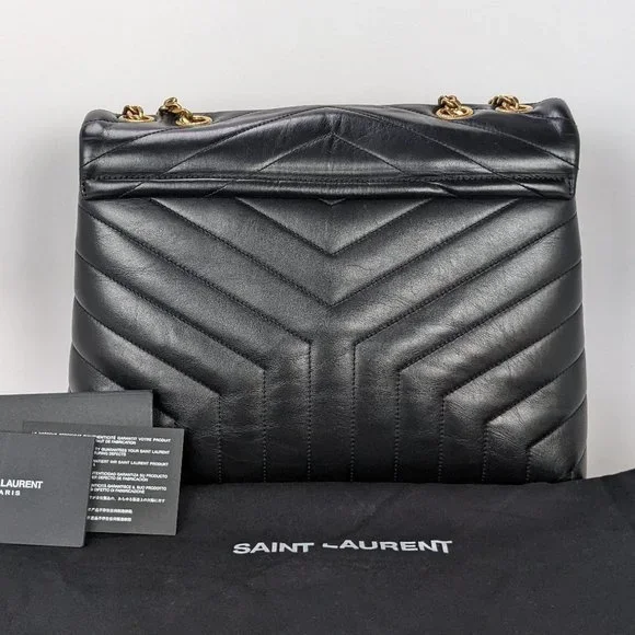 Saint Laurent Medium Loulou Shoulder Bag Black GHW - Picture 2 of 9